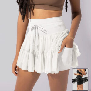 PLEATED LACE-UP SKIRT